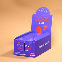 FYYL GUM - THE POWER OF BALANCE - 20 chewing gum boxes per pack - natural chewing gum