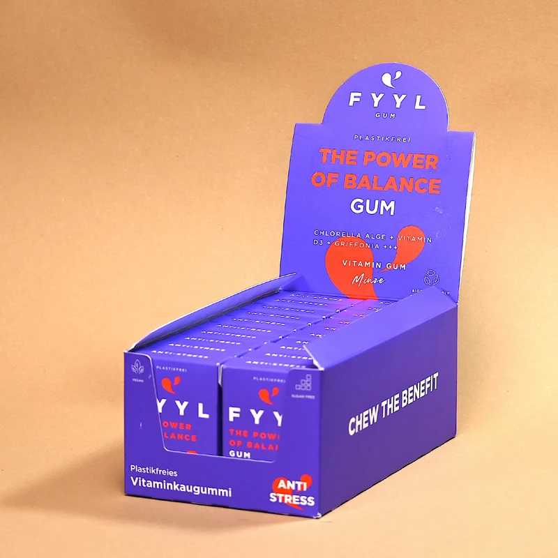 FYYL GUM - THE POWER OF BALANCE - 20 chewing gum boxes per pack - natural chewing gum