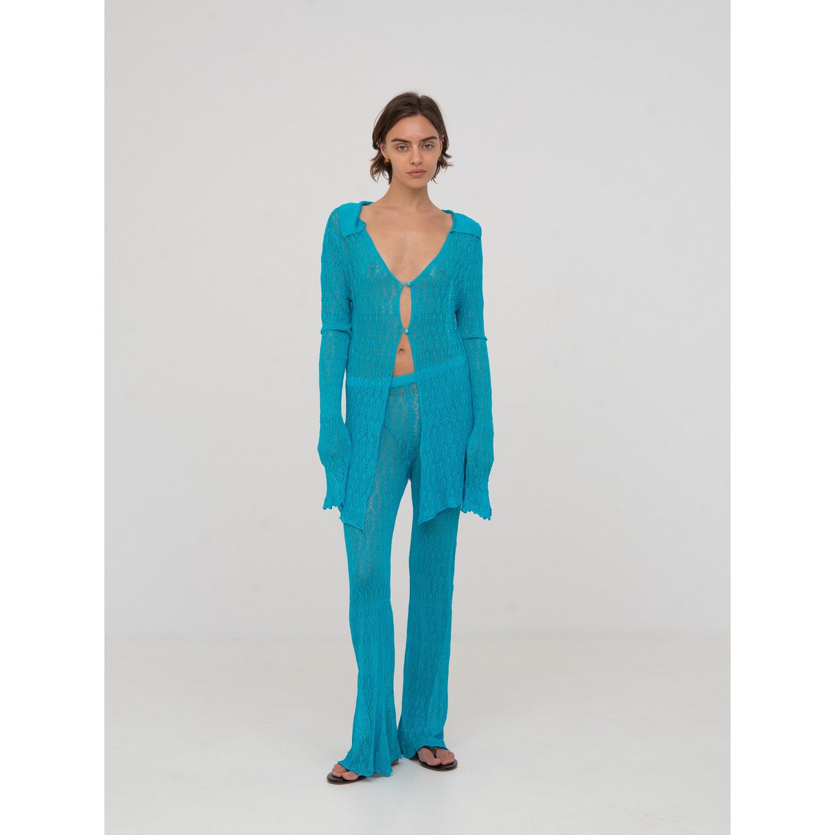 Saint gebreide blauwe maxi-top