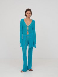 Saint gebreide blauwe maxi-top