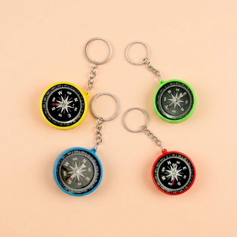 Compass Keychain 4.5 cm Colourful Key Ring