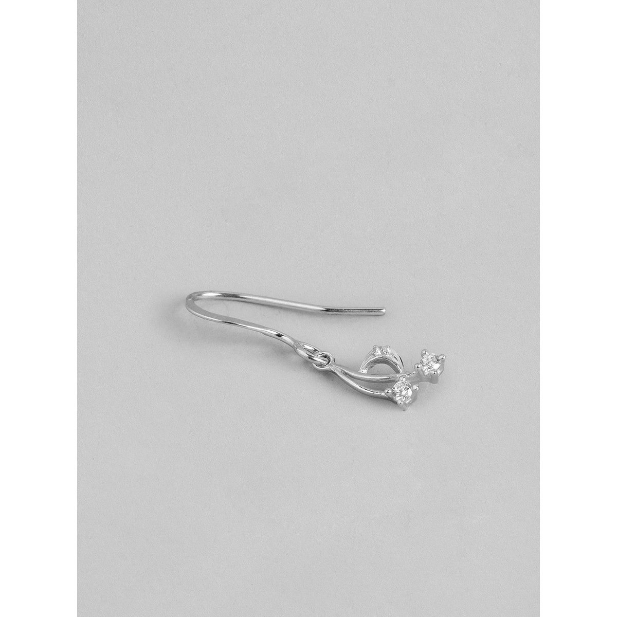 Zeitgenössischer Tropfenohrring – Edler Schmuck – rhodiniertes Sterlingsilber mit Zirkonia – anlaufgeschützt, 1,50 cm