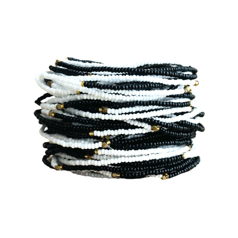 Masai Bead Bracelet Black & White