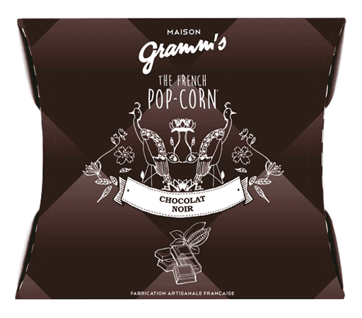 Karamell-Popcorn-Hüllen mit Zartbitterschokolade (30g)