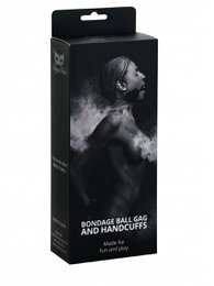 Argus Mouth Ball Gag with Cuffs - Black - AF 001040