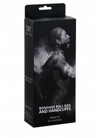 Argus Mond Ball Gag met manchetten - zwart - AF 001040