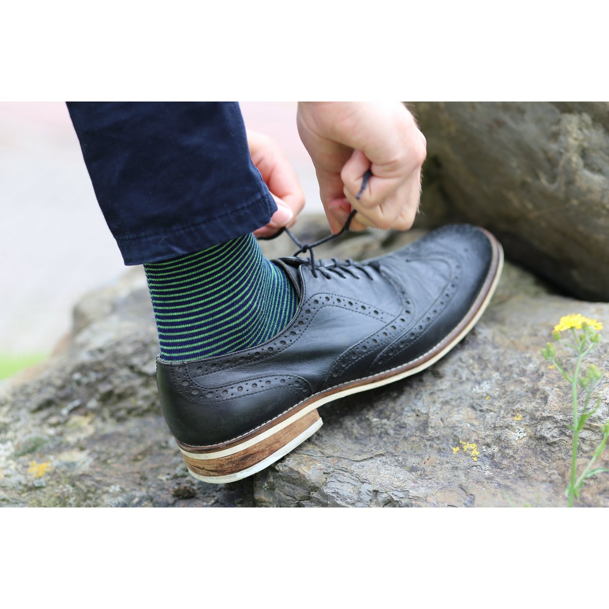 Green Stripes Bamboo Socks