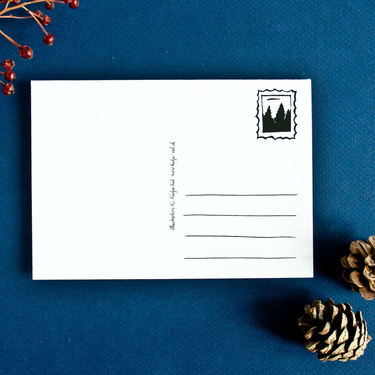 Advent calendar postcard forest animals A6