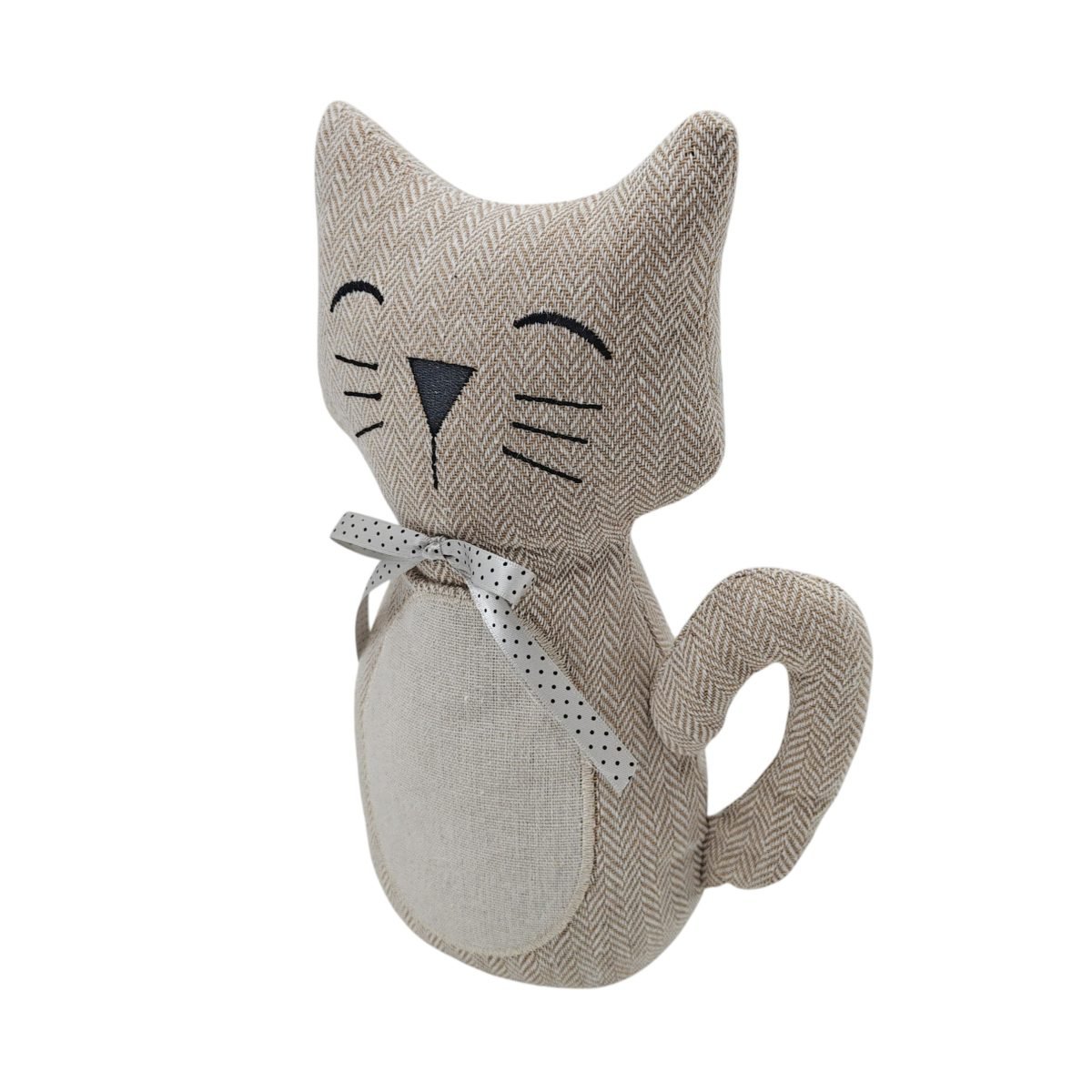 Beige kat dørstopper 28 cm Isabelle Rose