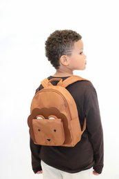 Animal fashion backpack for children the lion - MEERA Bronze