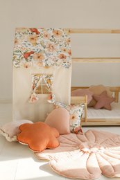 Canopy over bed in the shape of a house "Flower Power", baby crib house, Decoration for girl's room, personalized baby houses