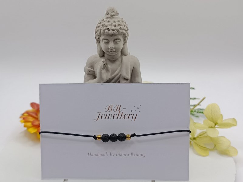 Bracciale in pietra lavica, Ø 4mm
