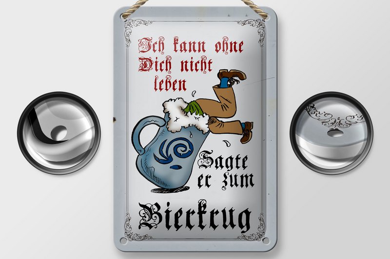 Tin sign beer 12x18cm can't live without you decoration