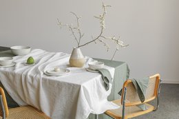 Hør dug off white (250x145 cm)