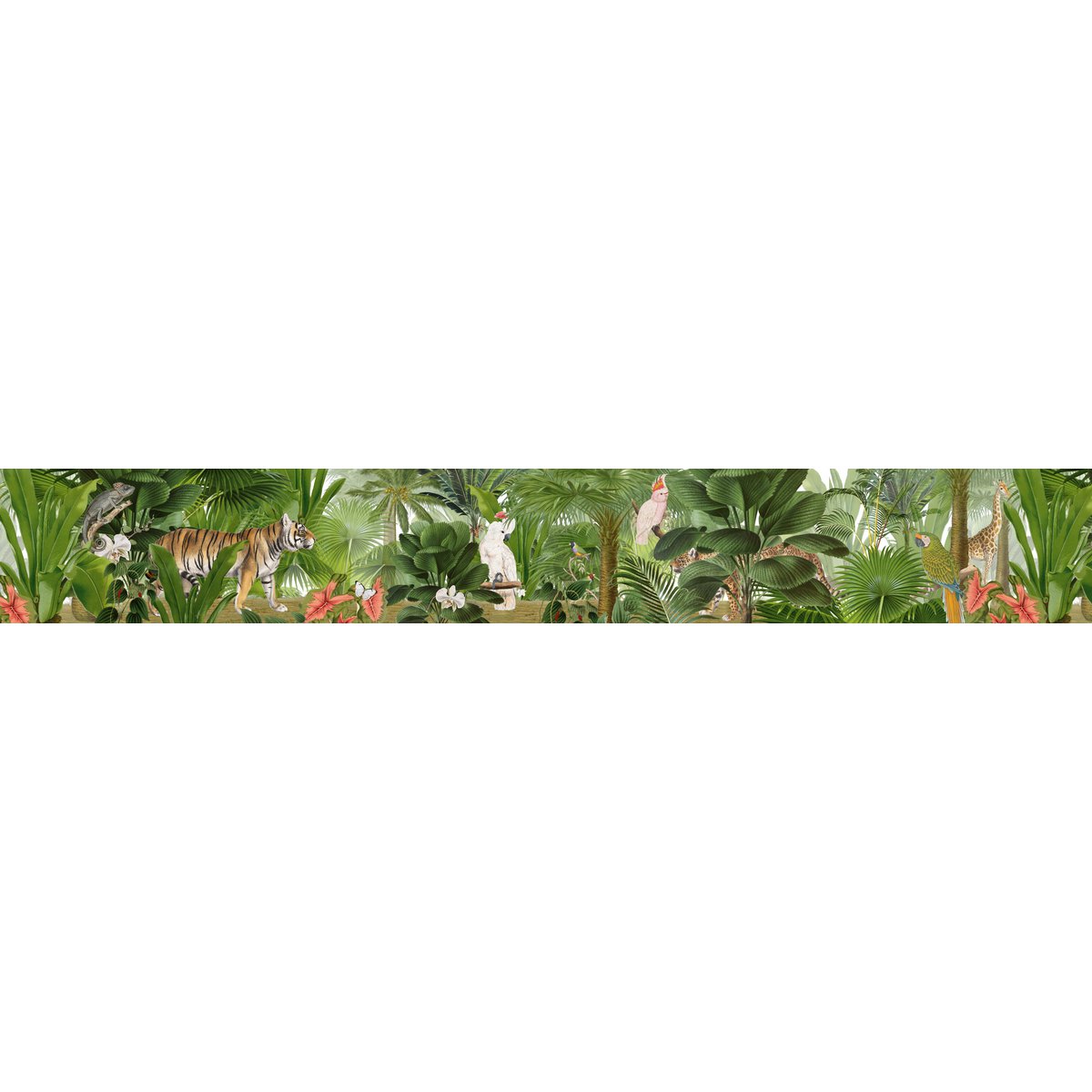 Frise autocollante "Jungle" animaux exotiques