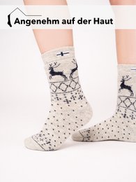 Ein Paar 80% Wollsocken Norwegen Flagge & Norweger Design