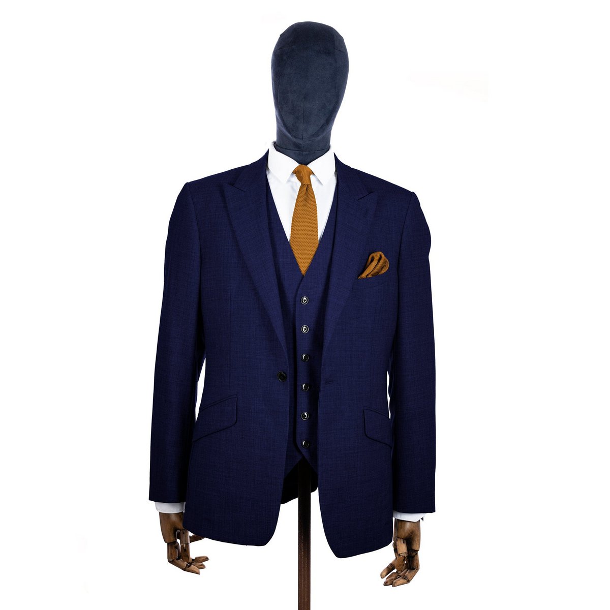 Orange ember knitted tie and pocket square set