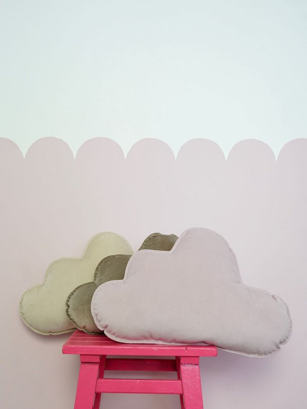 Velvet Cloud Pillow for baby room "Powder pink"