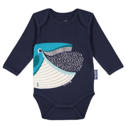 Long Sleeve Bodysuit & Bib Set | Organic cotton | Whale | Birth gift