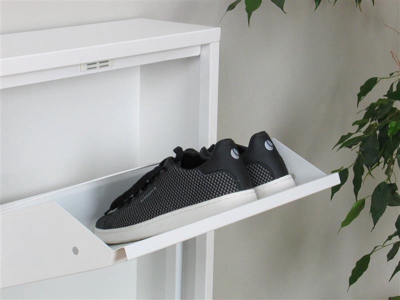 Naturn Living Metal shoe cabinet 6 - doors - set of 2 | 108 x 103 x 17 cm | Functional and compact shoe cabinet for stylish storage of your shoe collection | Shoe rack | Matte white