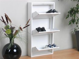 Szafka na buty metalowa 3-drzwiowa | Biały matowy