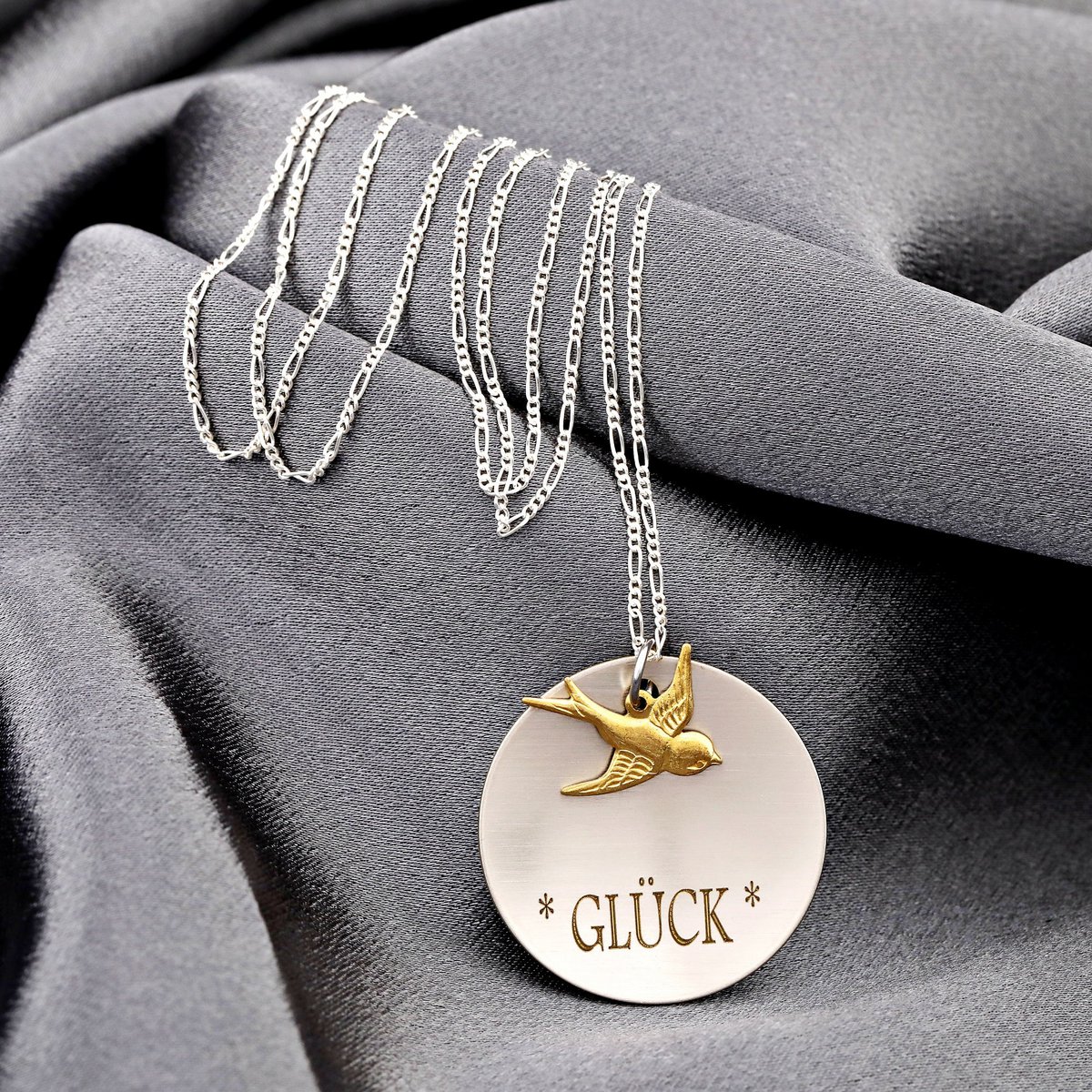 Collier CHANCE avec hirondelle - Argent sterling 925 - K925-113
