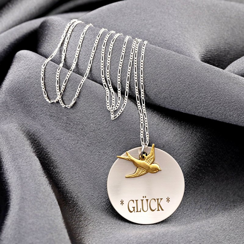 Collier CHANCE avec hirondelle - Argent sterling 925 - K925-113