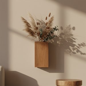 Nora teak dried flower holder - 15x4.5x25 cm