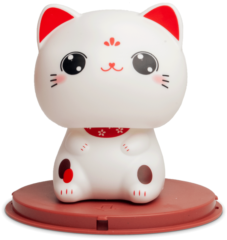 Edo Lucky Cat Solar, 10x10cm, Eyes Open