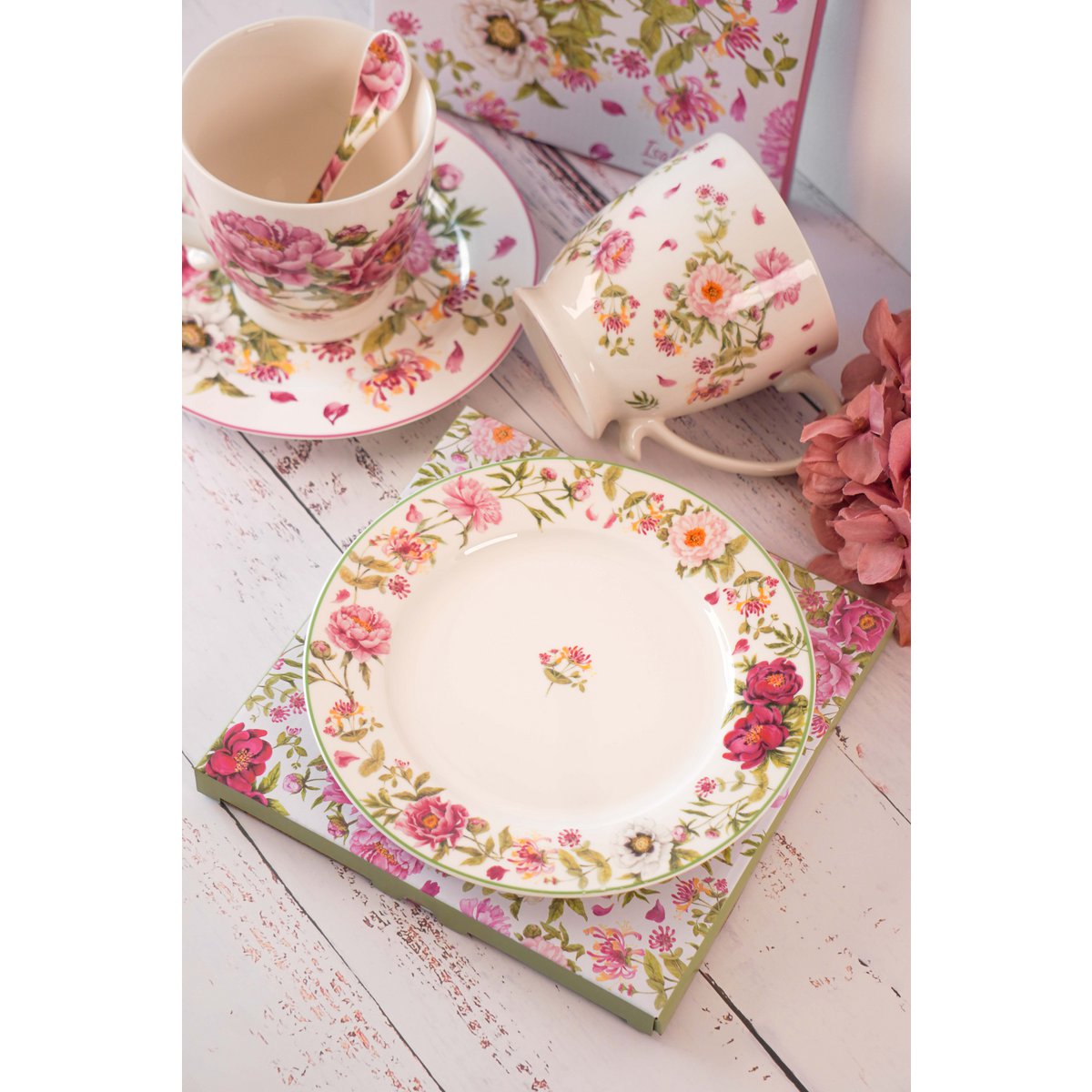Assiette à dessert en porcelaine Pivoine 19,5 cm Isabelle Rose