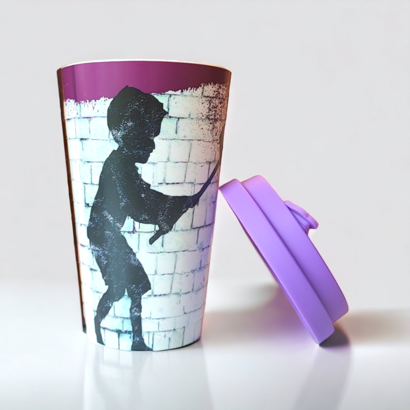 Kubek podróżny Banksy w RPET 400 ml - Hammer Boy