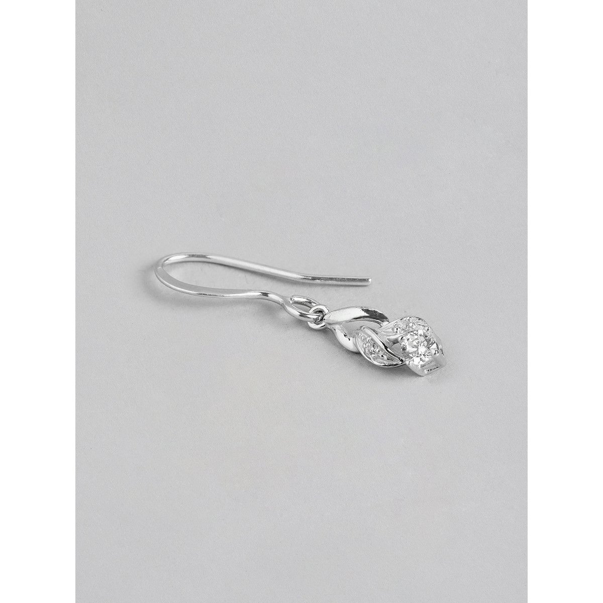 Drop Earrings | Dangling CZ Sterling Silver Plated | Rhodium