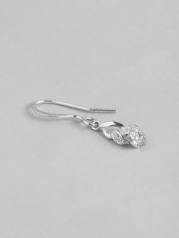 Drop øreringe | Dingler CZ Sterling Sølvbelagt | Rhodium