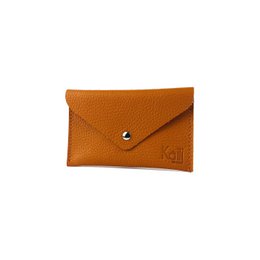 K0040LB | Pose med klap Fremstillet i Italien i ægte fuldnarvet læder, grained dollar - Orange farve - Dimensioner: 13 x 8 x 0,5 cm - Emballage: stiv bund/låg Gaveæske