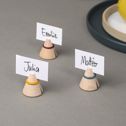 Auswahl von 24 "i-cone" Holzfoto- und Memoclips aus Holz