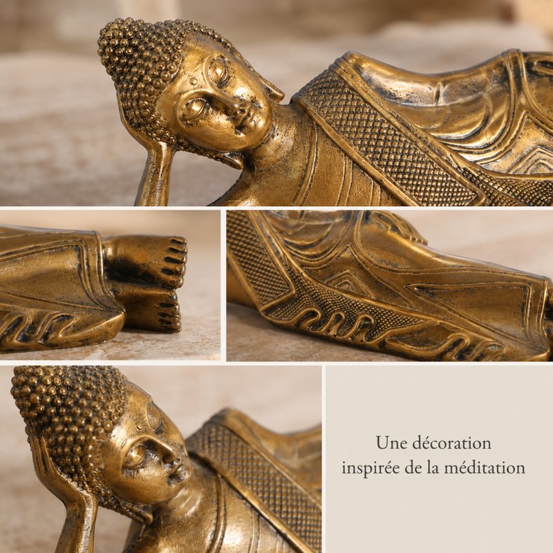 Reclining Buddha Statue - Zen and Feng Shui Decoration - Lucky Object - Zen Gift Idea