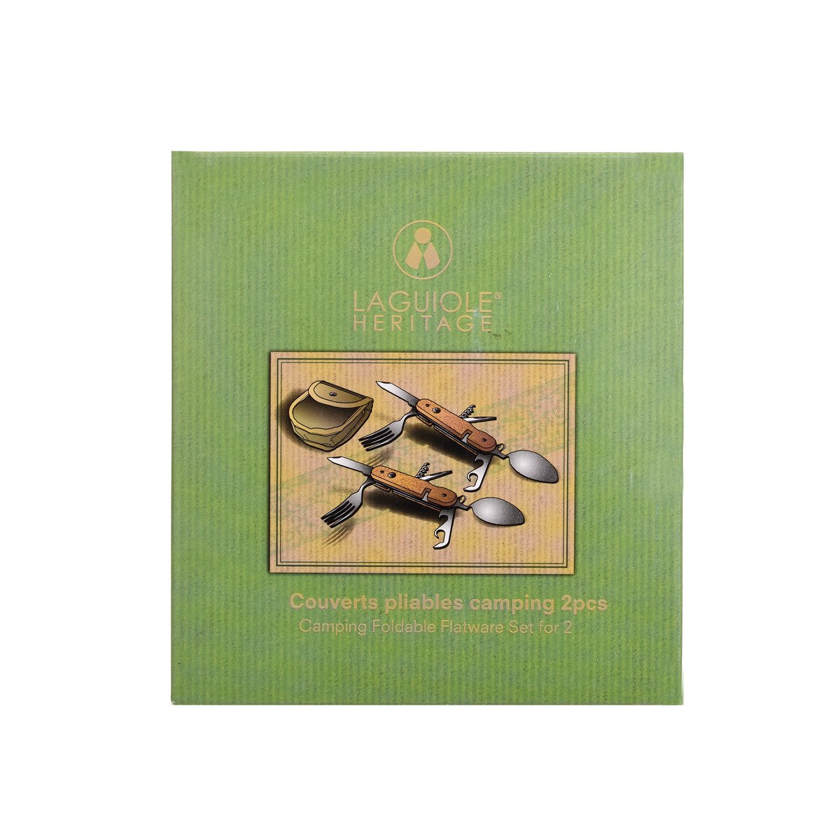 LAGUIOLE HERITAGE Juego de 2 cubiertos multifuncionales plegables