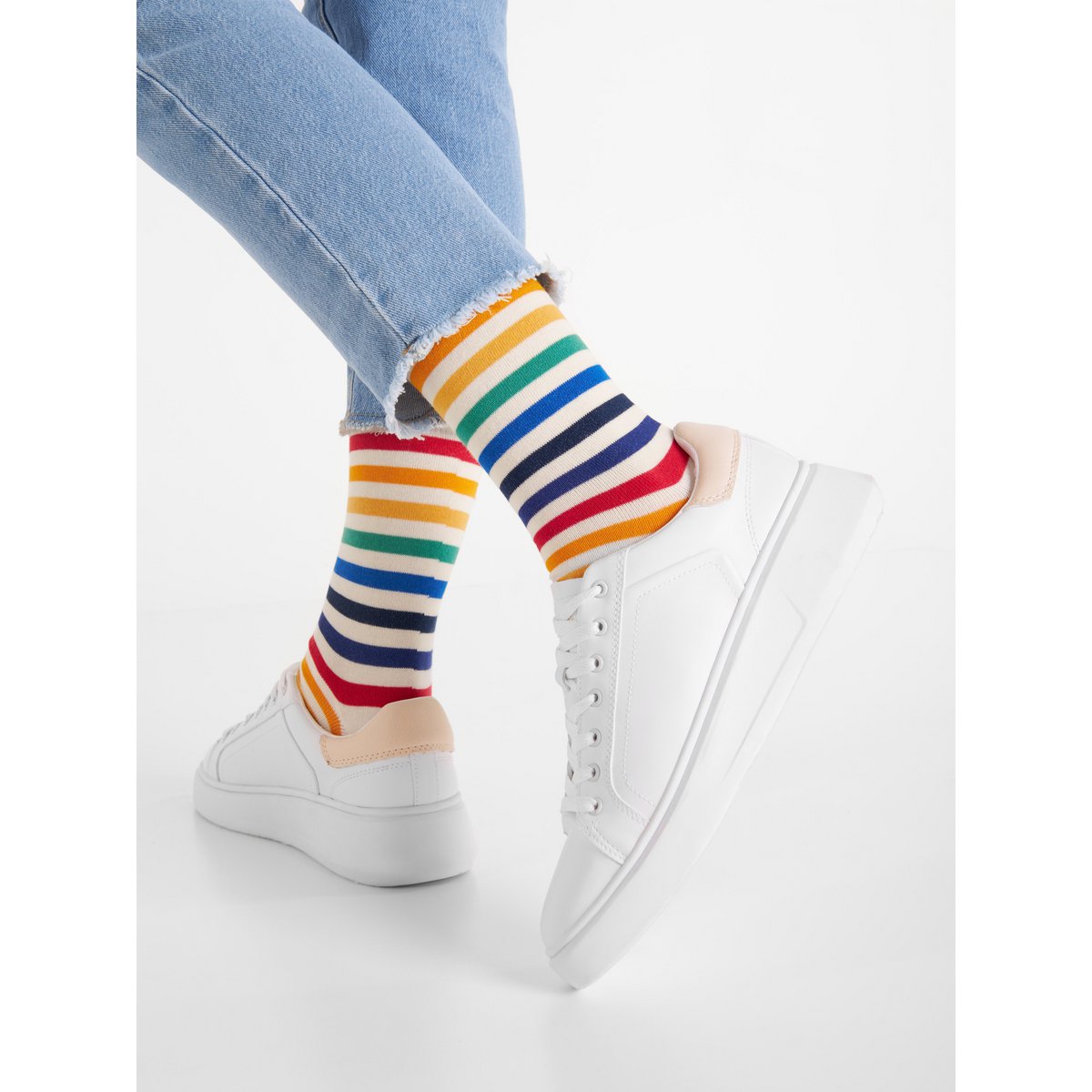 Organic Socks Arcoiris - Colorful striped socks, socks with colorful stripes