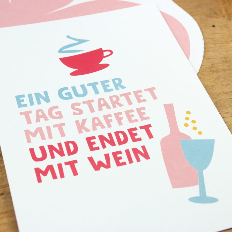 Postcard "A good day" made of recycled paper