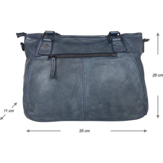 Sacs de dames Arrigo - Sac à bandoulière et sac à main en cuir lavé en bleu