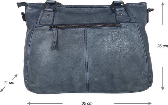 Borse per donne arrigo - borsa a tracolla e borsa della pelle lavata in blu