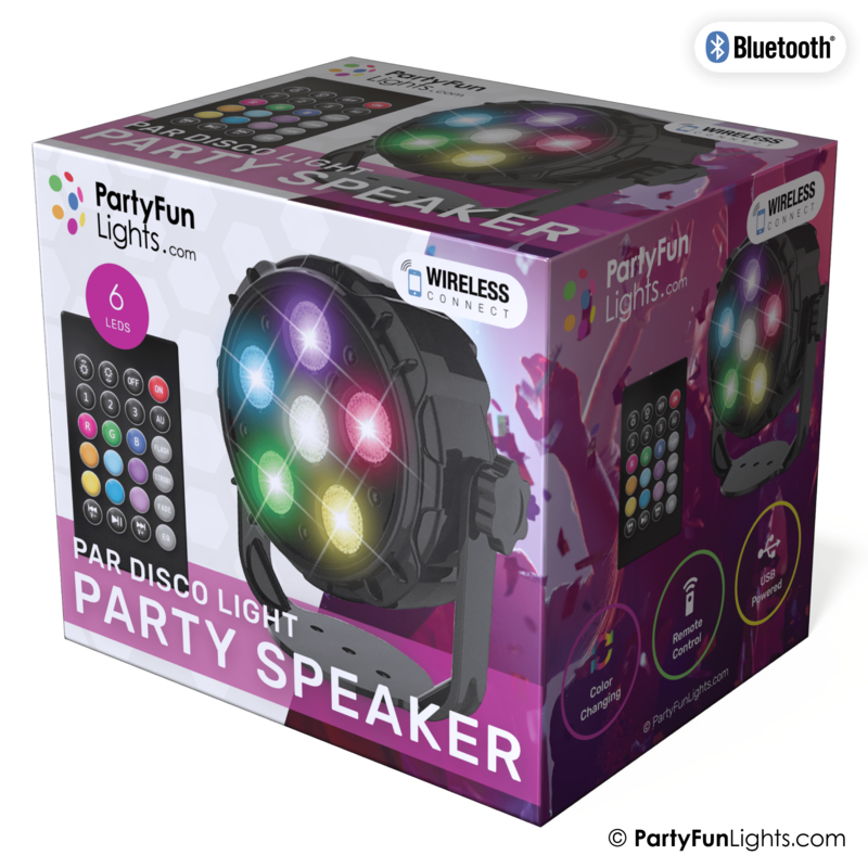 6 LED - PAR - Disco Lamp - Party Speaker - with remote control