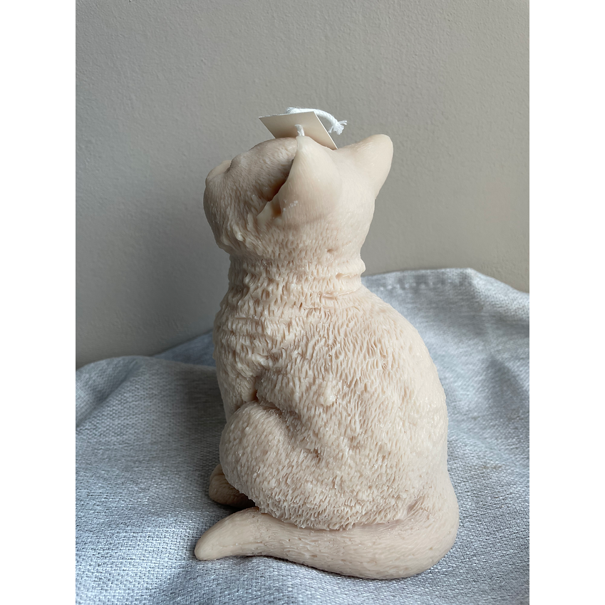 Świeca CAT XL | Świeca z rzeźbą zwierząt | Silke-Amsterdam