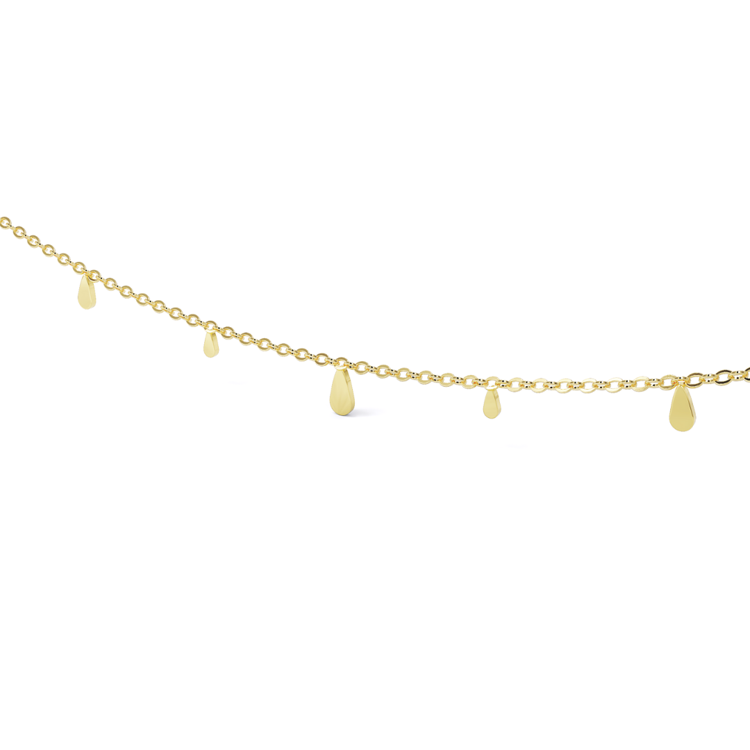 Raindrop Necklace Goud