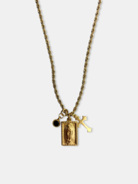 Maagd Maria medaillon - drievoudige charme ketting