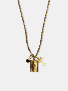 Triple Charm Necklace Gold