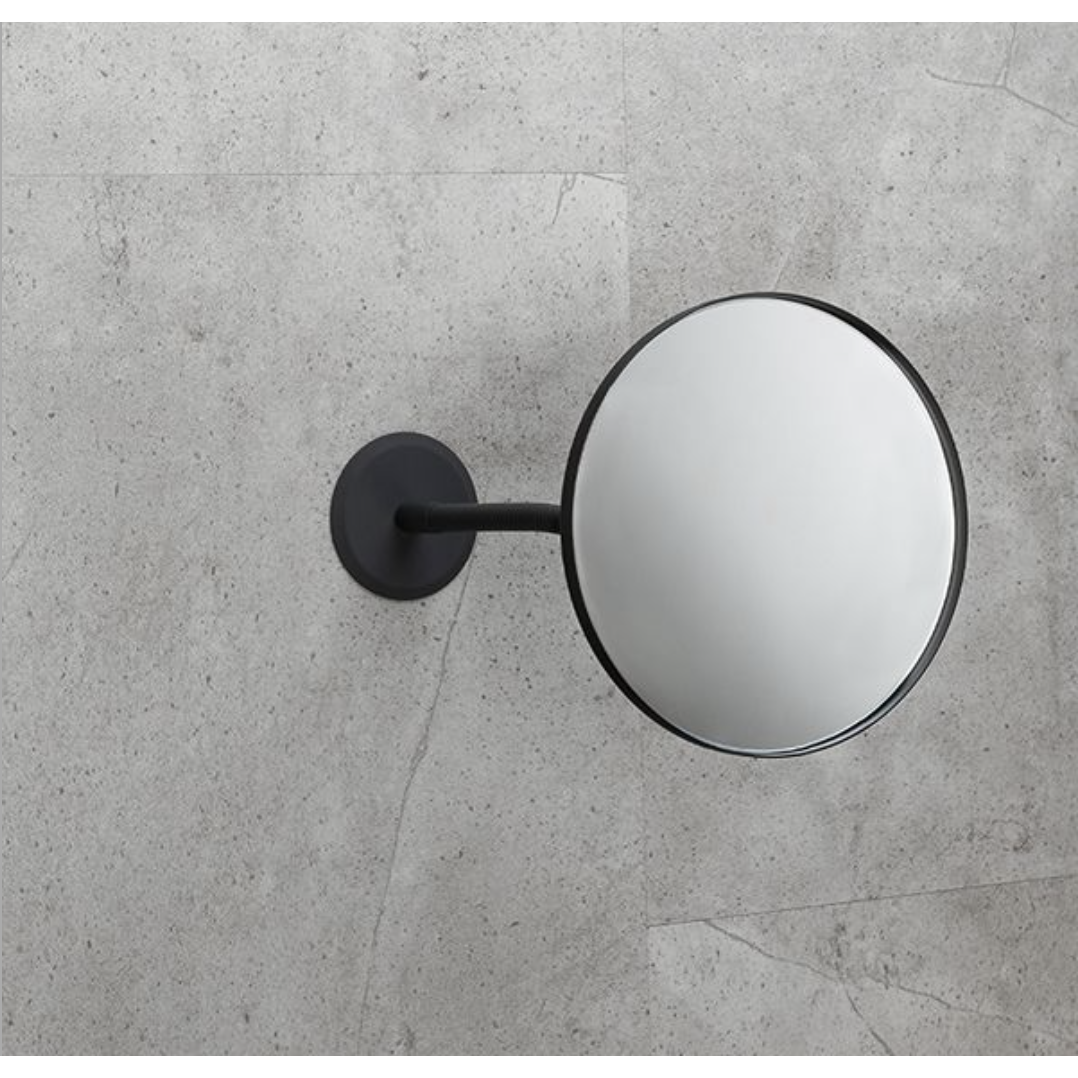Miroir, non éclairé, avec support mural et col de cygne pour coller et percer