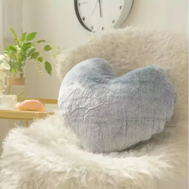 Hjertepude »Koset pude 45 x 45 cm» Blød hjertepude »Dekorative puder» Dekorative puder lavet af syntetisk pels