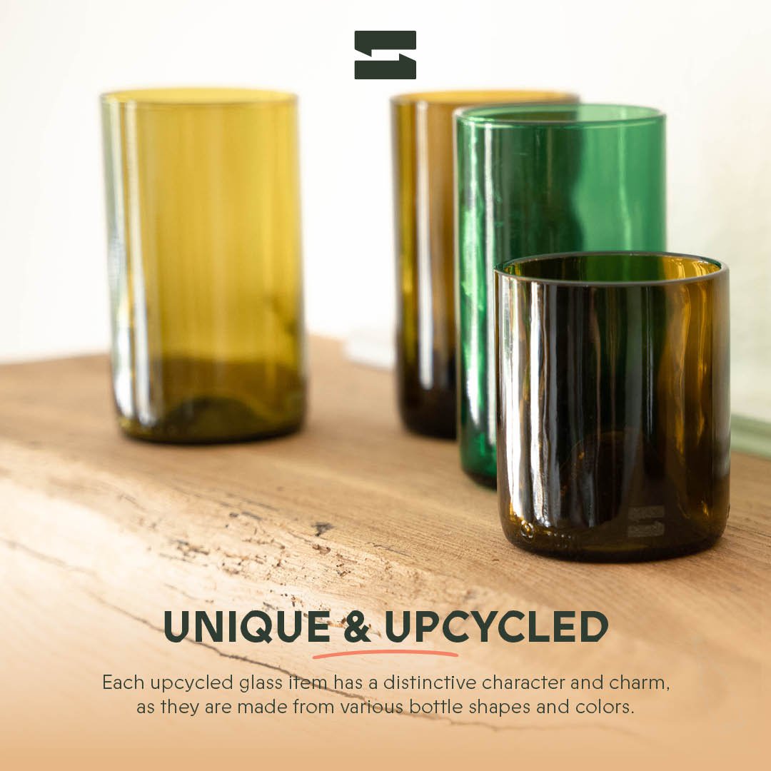 Drinking glasses Green/Olive - Tall (set of 6)