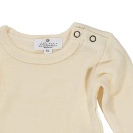Body in lana manica lunga - Lana merino - Naturale